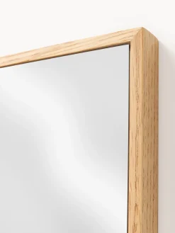 Specchio da parete con cornice in legno di quercia Avery