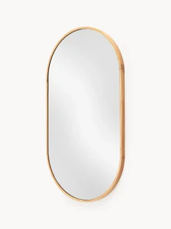 Specchio da parete ovale con cornice in legno di quercia Avery