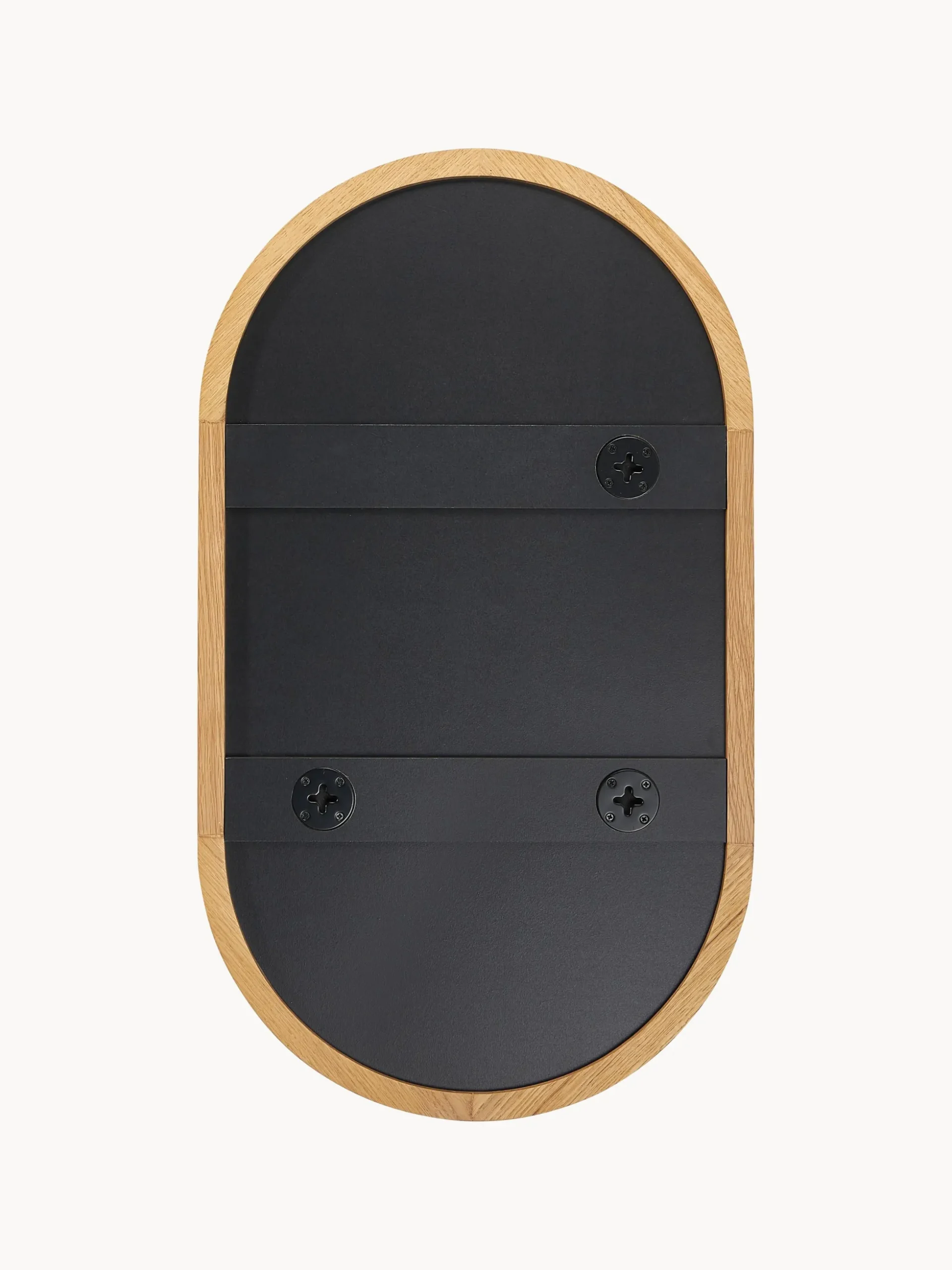Specchio da parete ovale con cornice in legno di quercia Avery