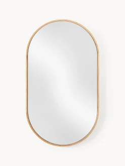 Specchio da parete ovale con cornice in legno di quercia Avery