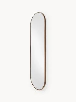 Specchio ovale da parete con cornice in legno di quercia Avery