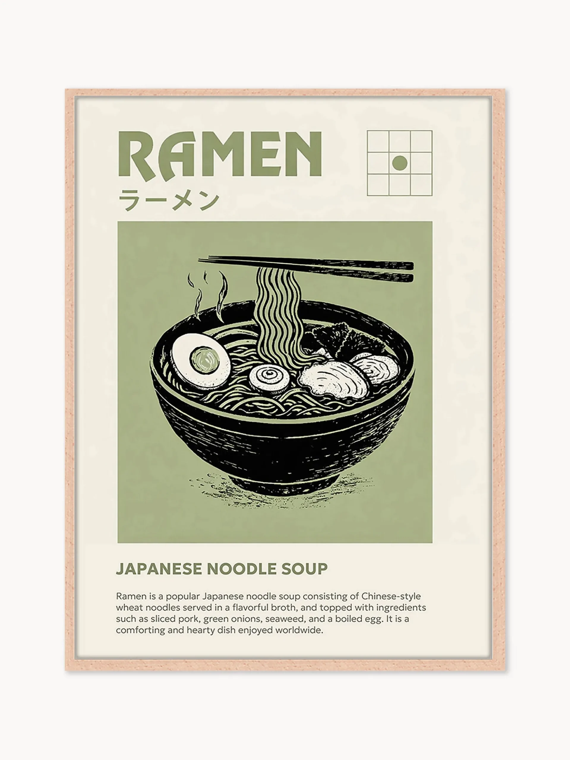 Stampa digitale incorniciata fatta a mano Ramen