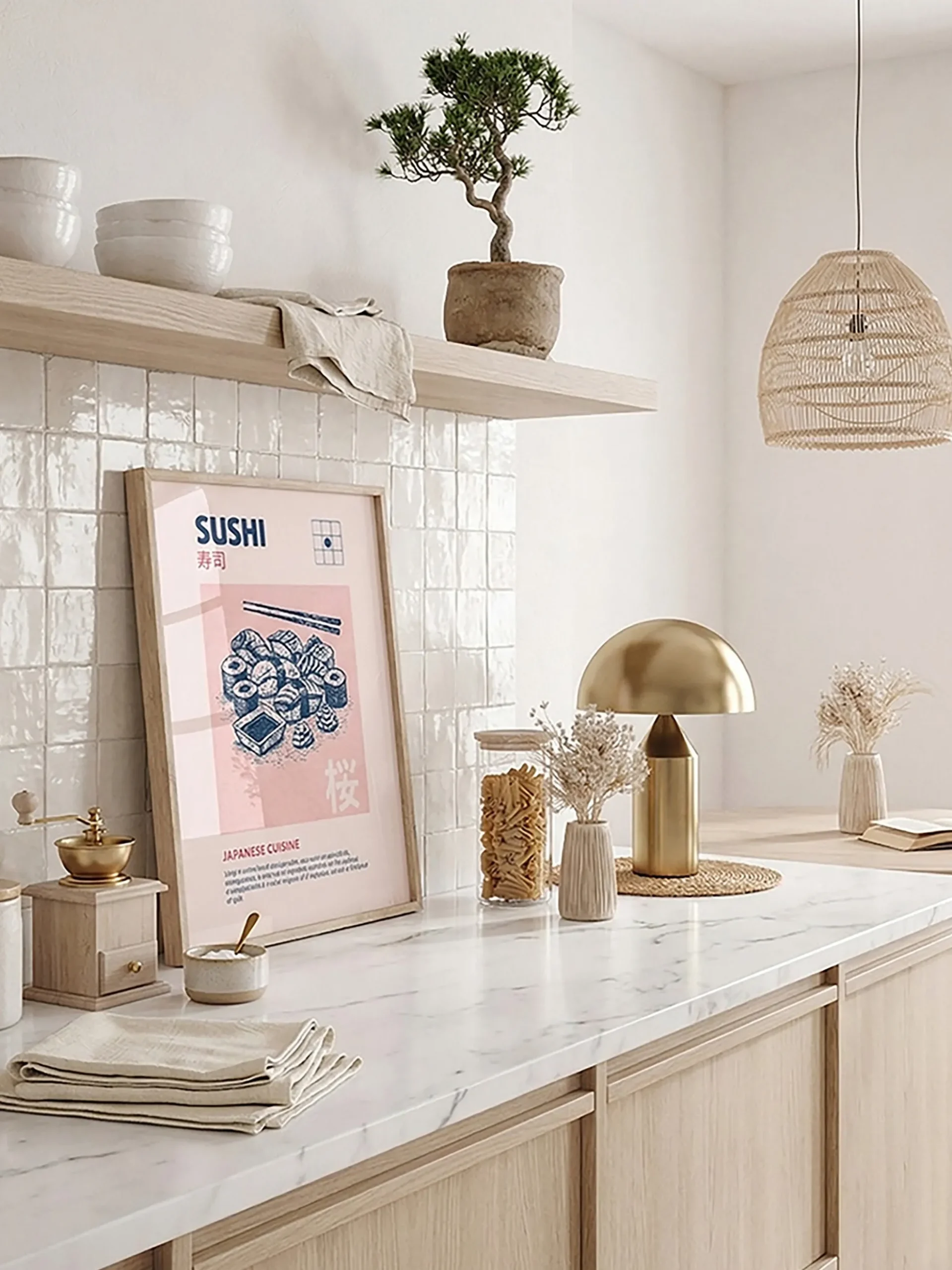 Stampa digitale incorniciata fatta a mano Sushi