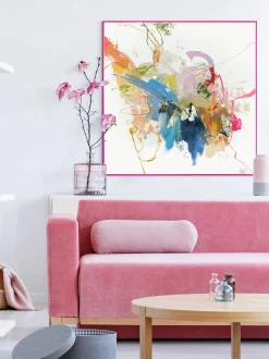 Stampa su tela incorniciata fatta a mano Confidential Pink