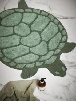 Tappetino da bagno in cotone organico a forma di tartaruga Lazy