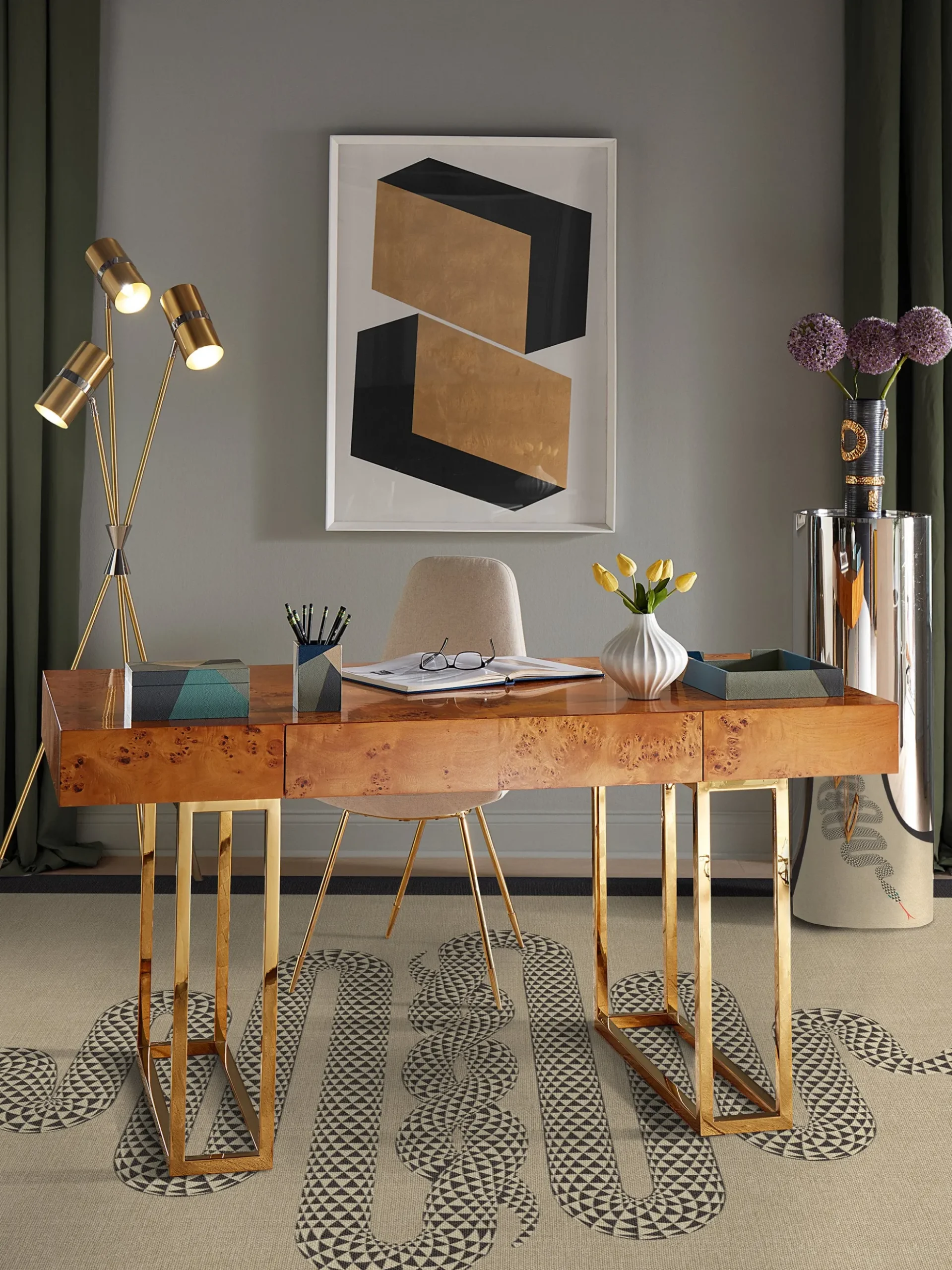 Tappeto a pelo corto lavabile Venom by Jonathan Adler