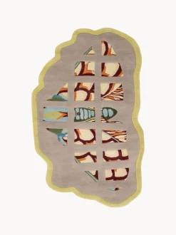 Tappeto in lana annodato a mano con effetto alto-basso Moth