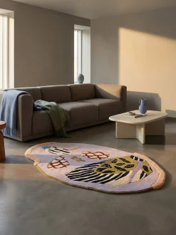 Tappeto in lana annodato a mano con effetto alto-basso Insecta