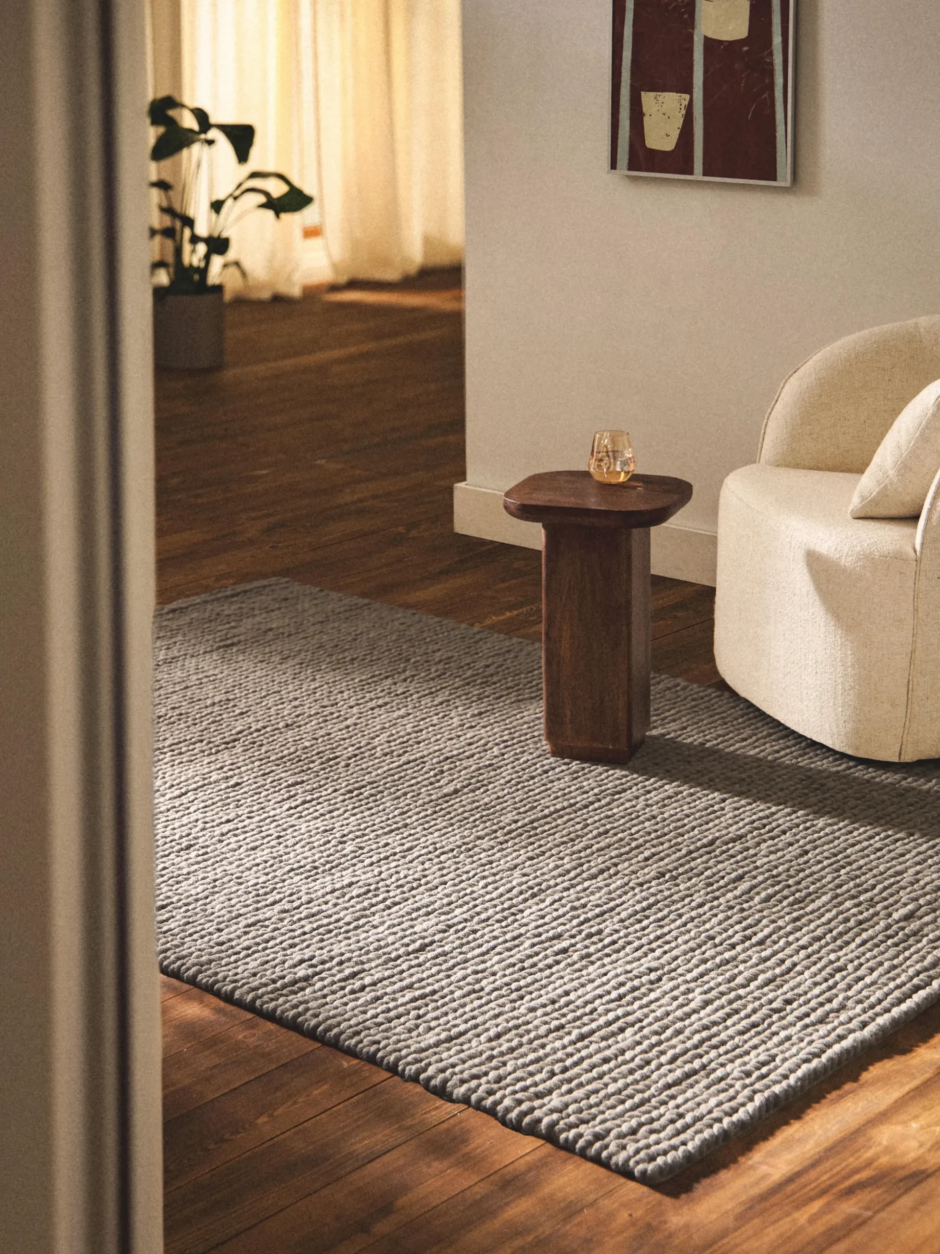 Tappeto in lana con struttura intrecciata Bruna
