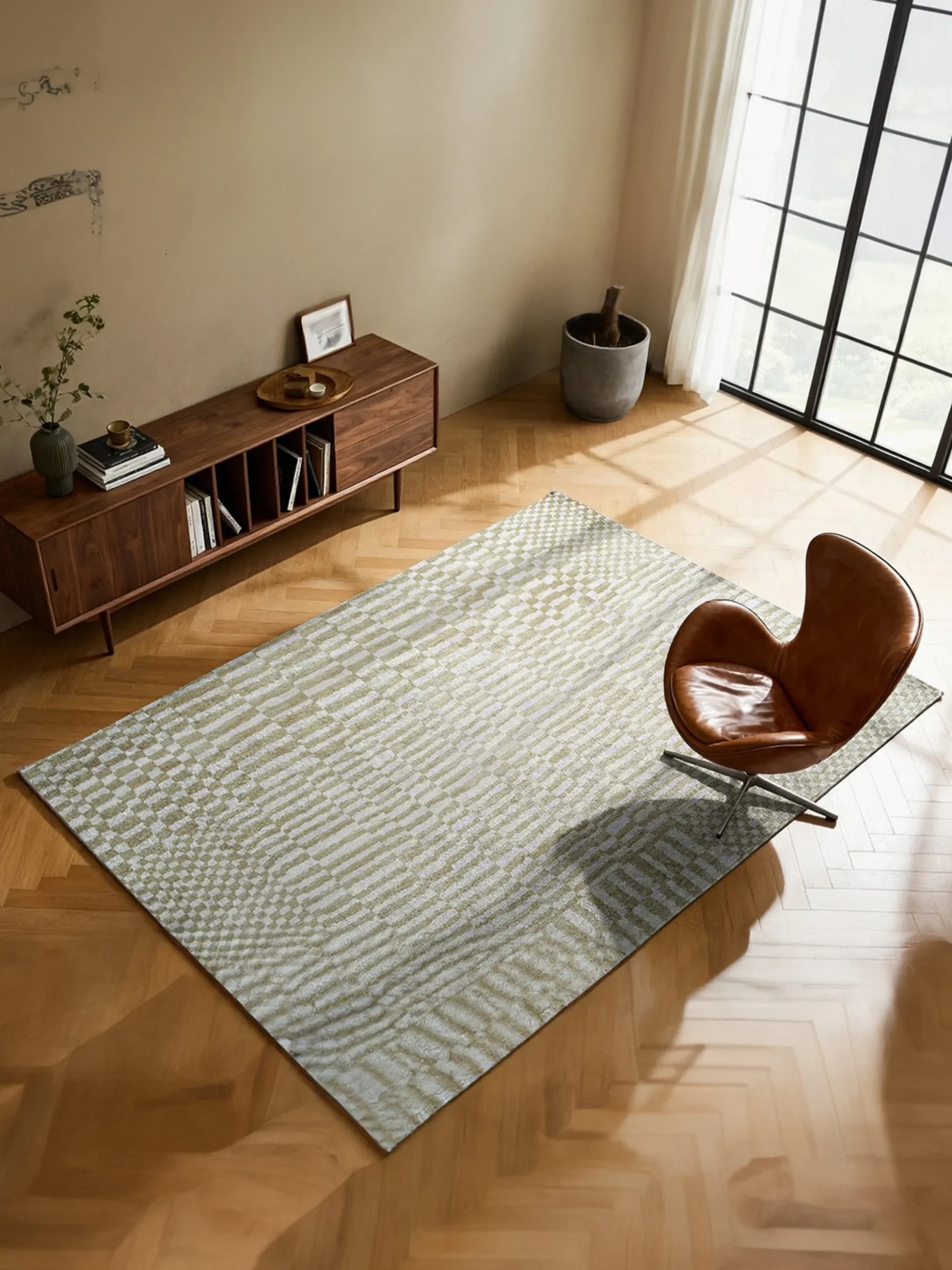 Tappeto jacquard lavabile da interno-esterno Berber