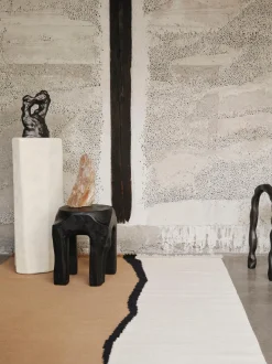 Tappeto kilim in lana tessuto a mano con frange Soil