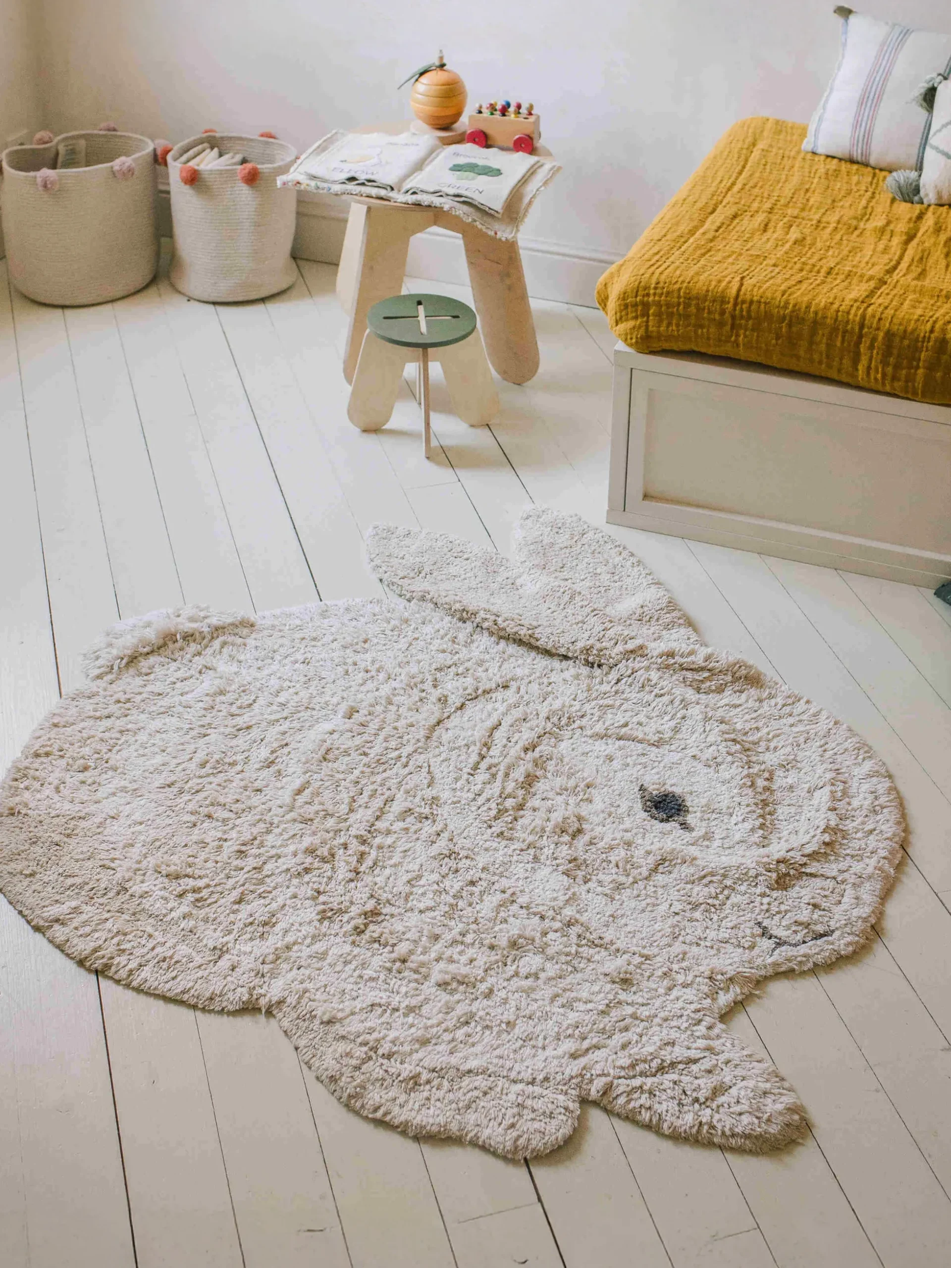 Tappeto per bambini fatto a mano Bunny, lavabile