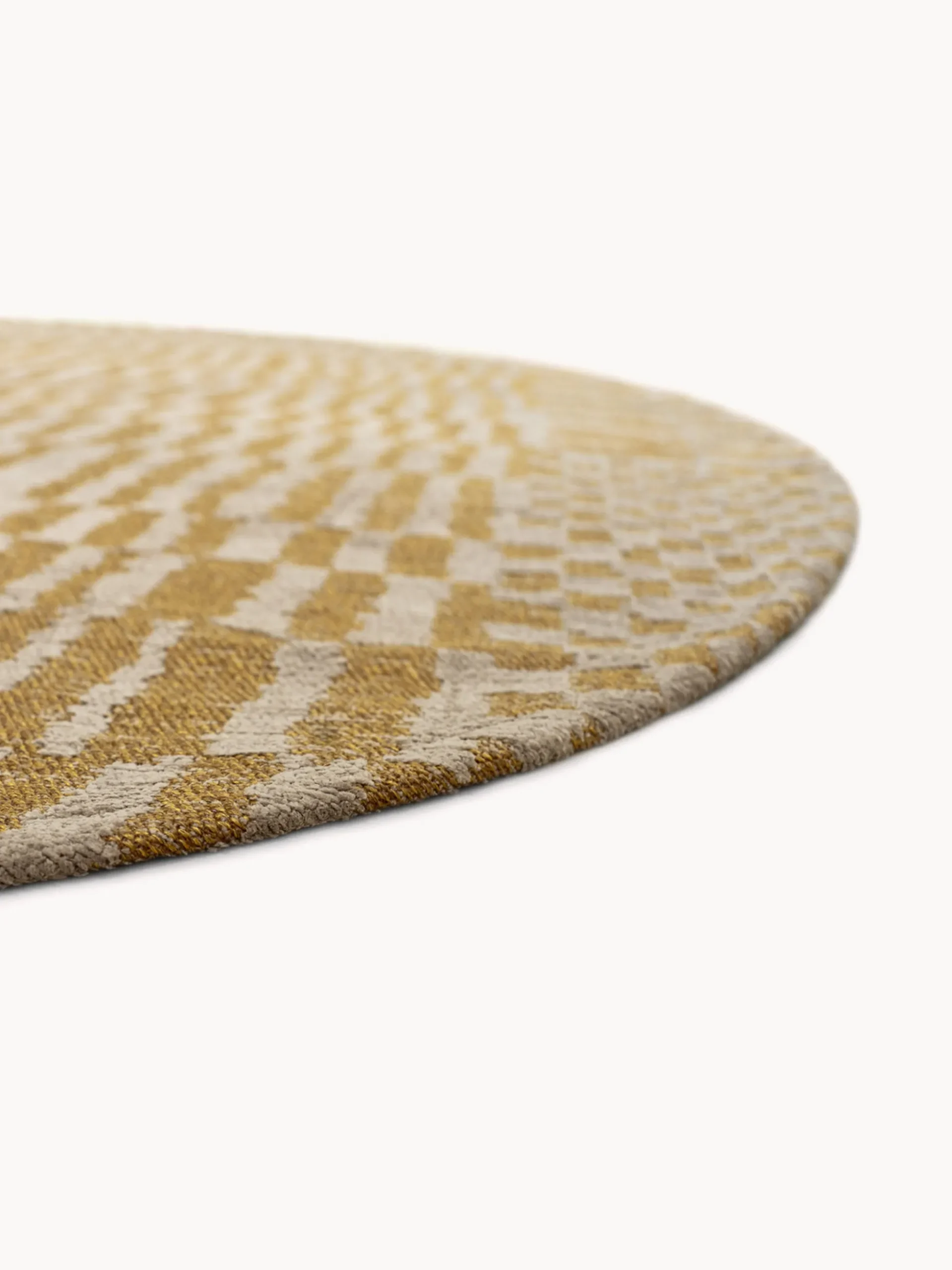 Tappeto rotondo jacquard lavabile da interno-esterno Berber
