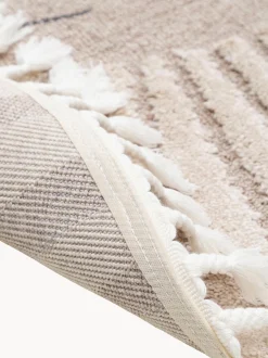 Tappeto rotondo per bambini con nappe e motivo in rilievo Momo
