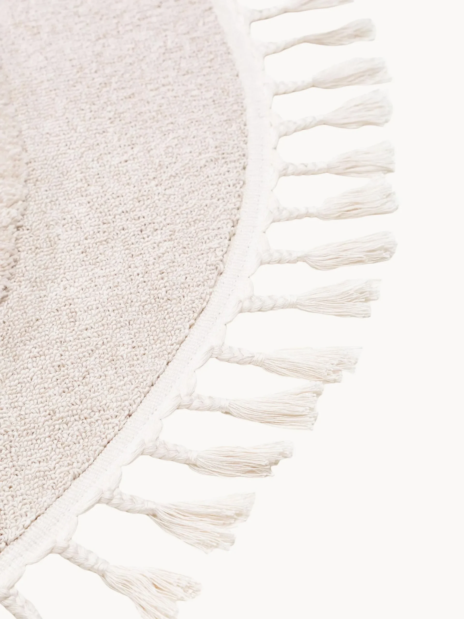 Tappeto rotondo per bambini con nappe e motivo in rilievo Momo