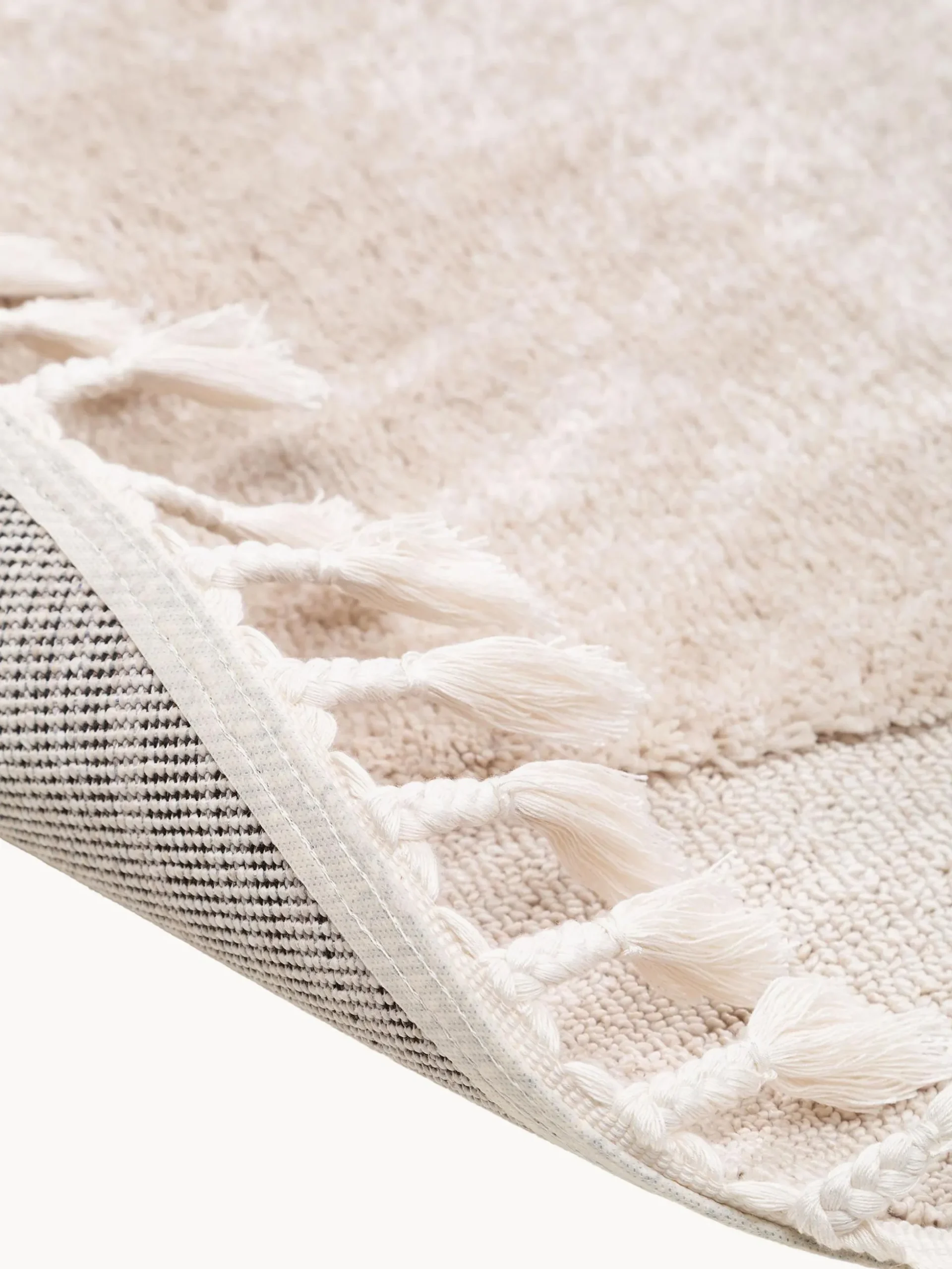 Tappeto rotondo per bambini con nappe e motivo in rilievo Momo