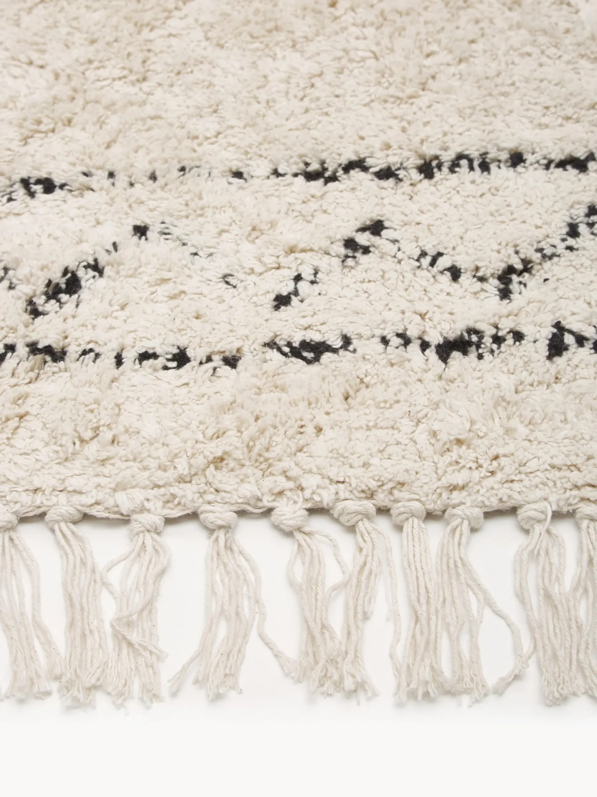 Tappeto in cotone fatto a mano con frange Fionn