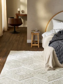 Tappeto in cotone tessuto a mano con struttura in rilievo Ziggy