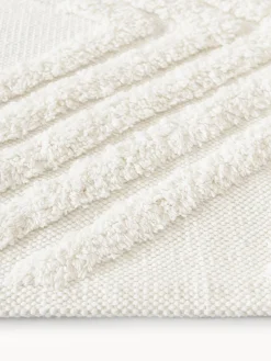 Tappeto in cotone tessuto a mano con struttura in rilievo Ziggy