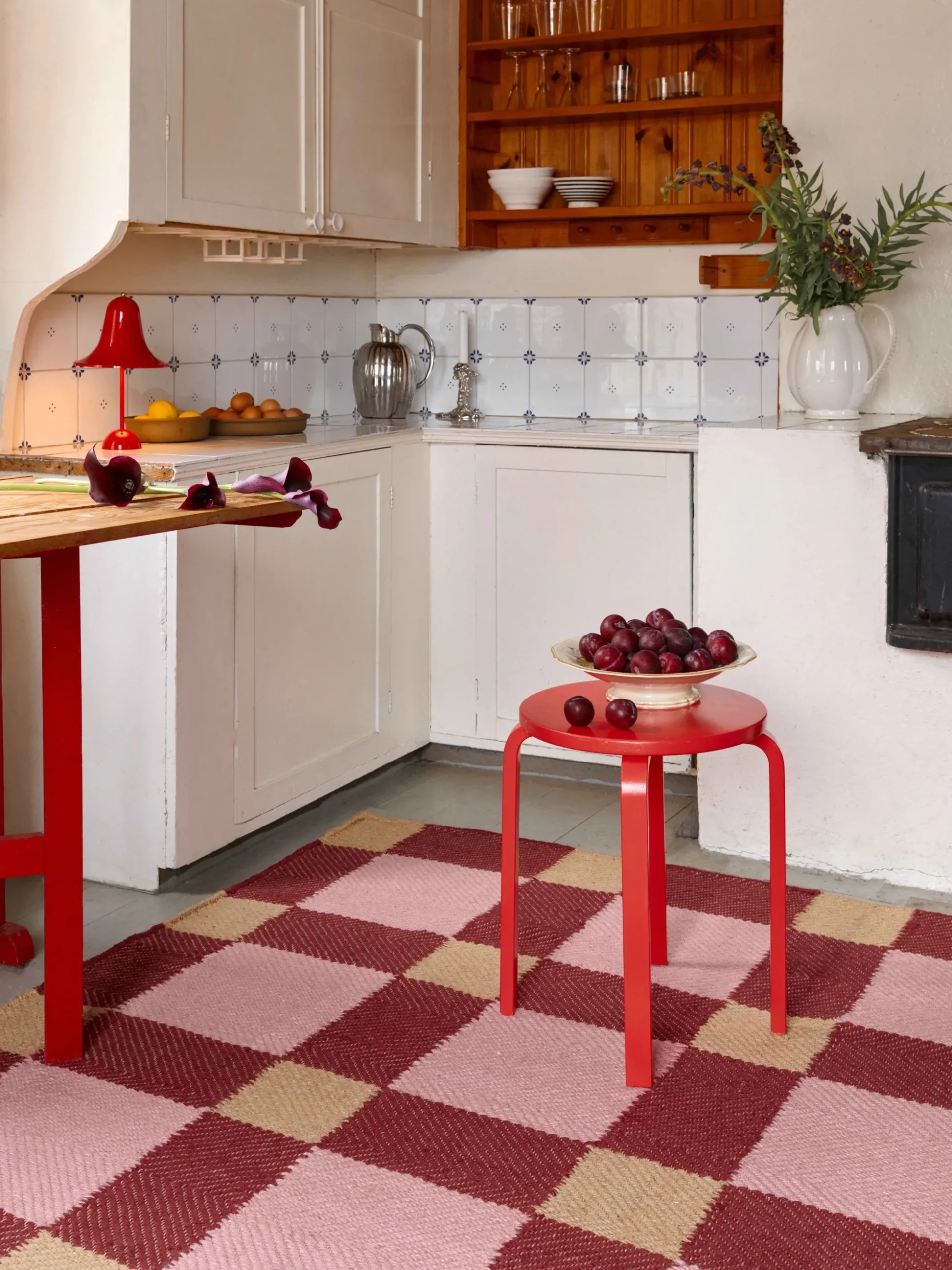 Tappeto in iuta tessuto a mano Plum Punsch