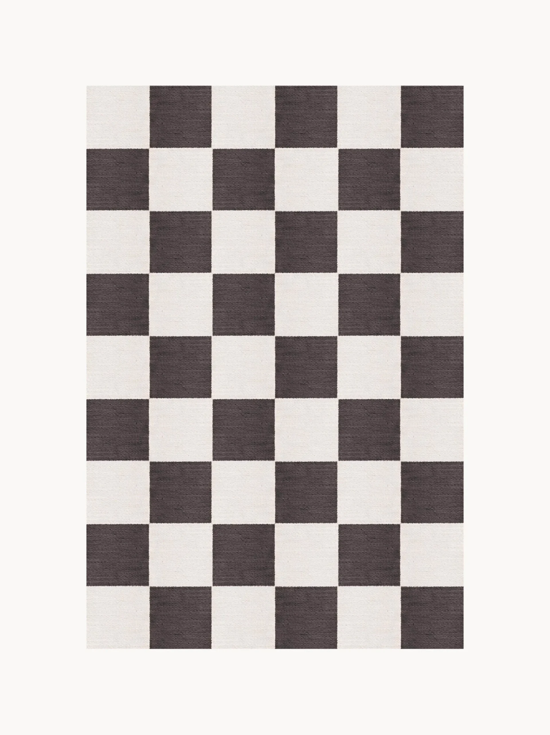 Tappeto in lana a pelo corto tessuto a mano Chess Flatweave