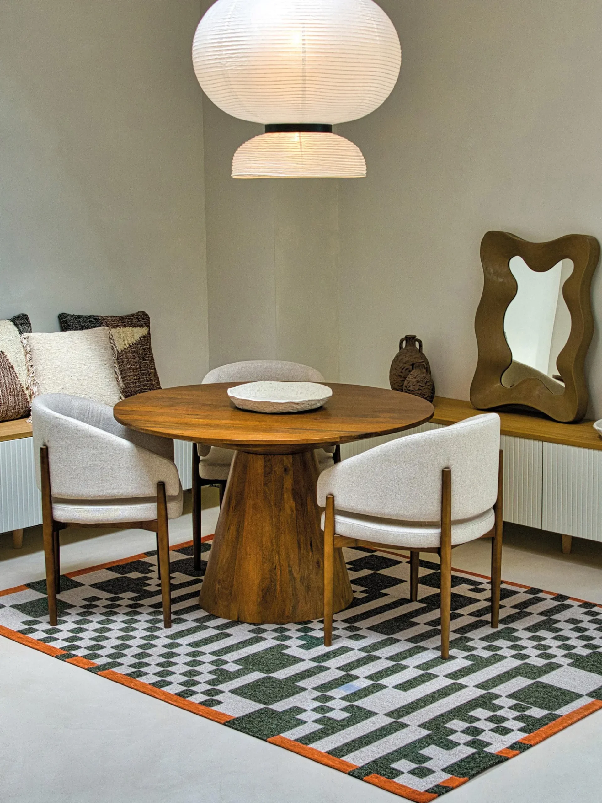 Tappeto jacquard lavabile da interno-esterno Chess