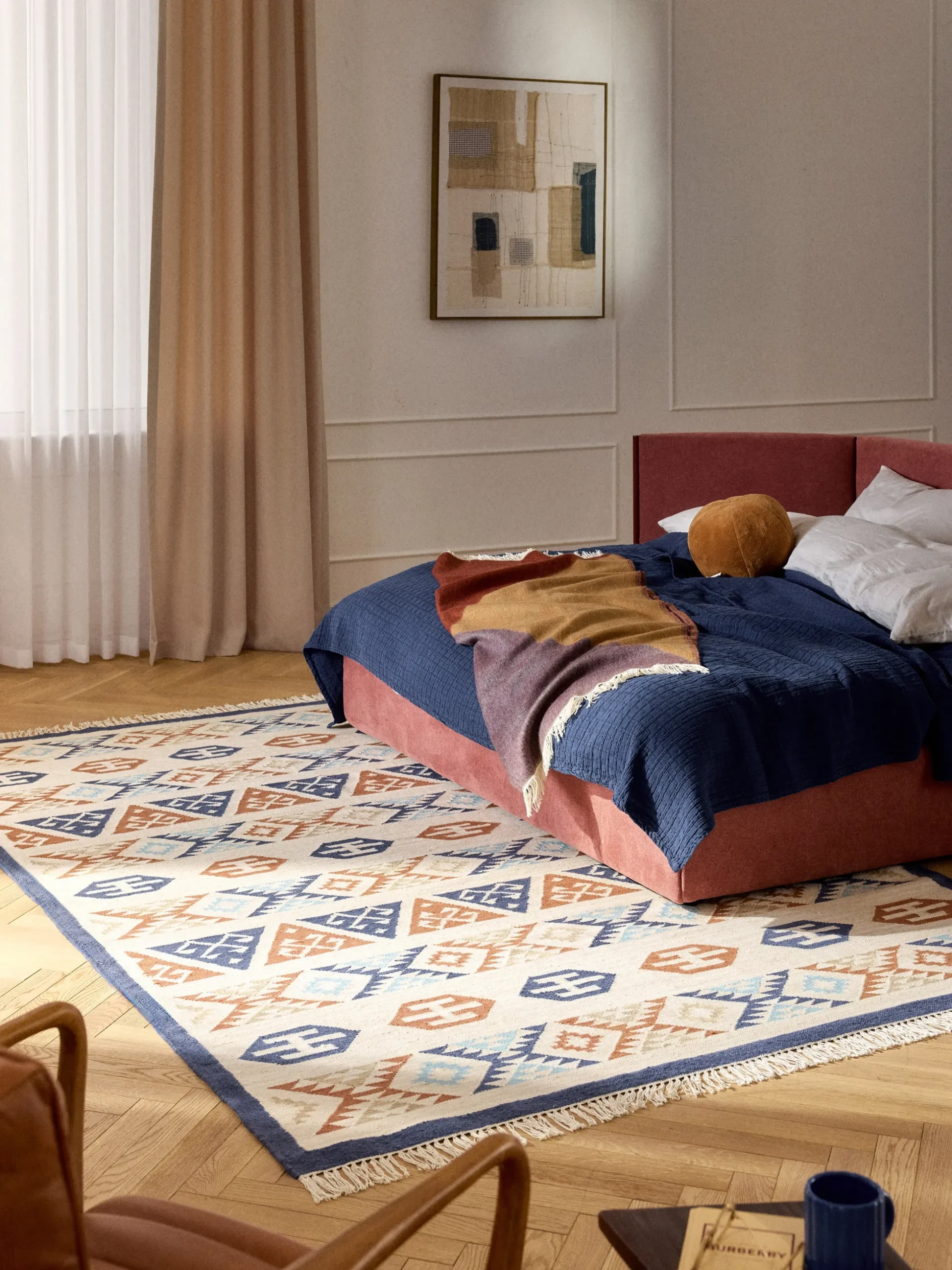 Tappeto kilim in lana tessuto a mano Anisa