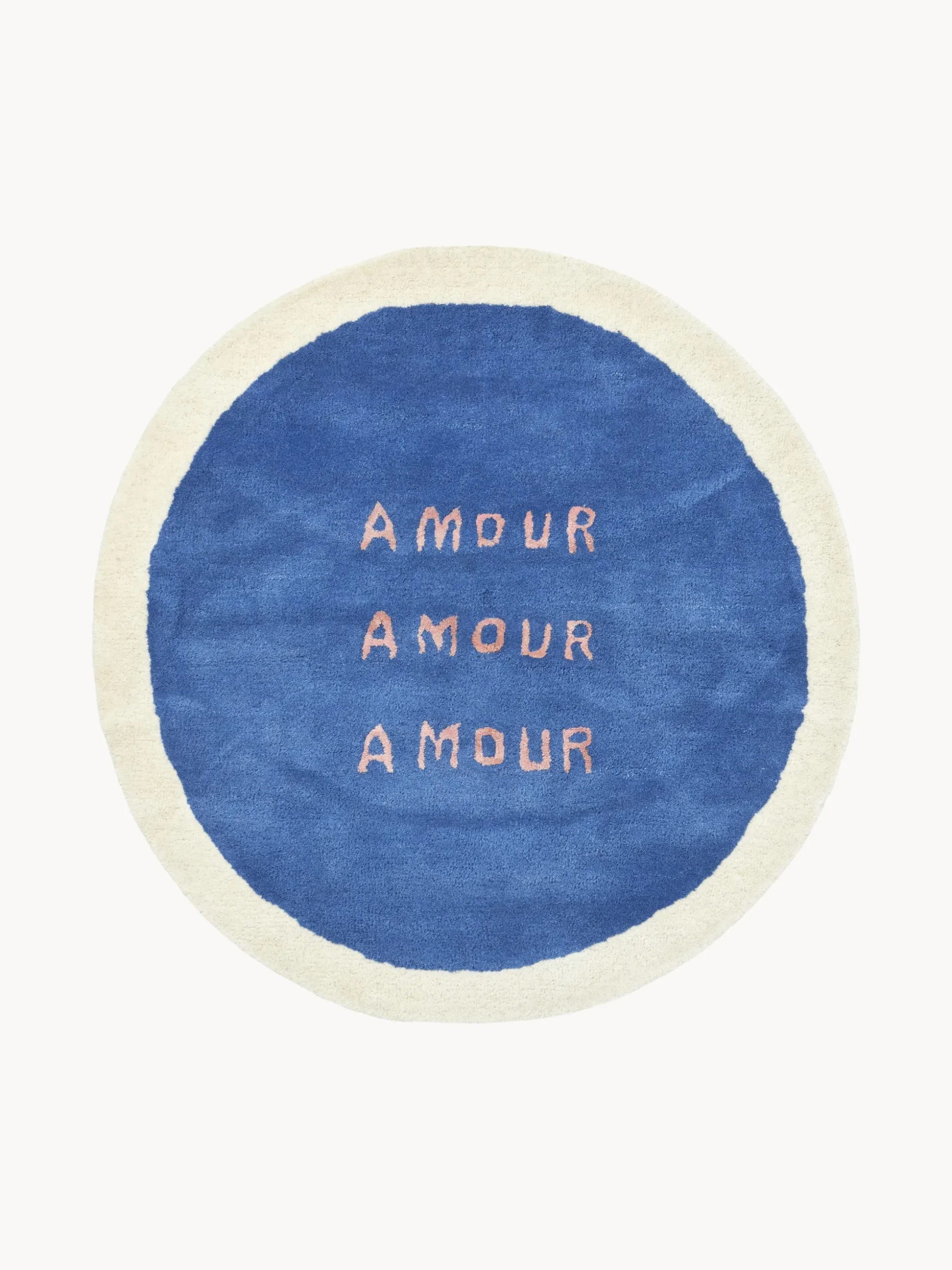 Tappeto rotondo a pelo lungo Amour, fatto a mano