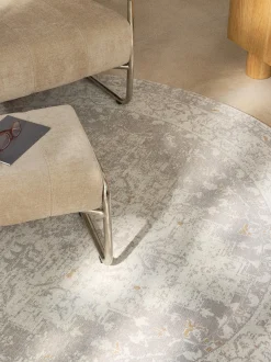 Tappeto rotondo in ciniglia fatto a mano Neapel