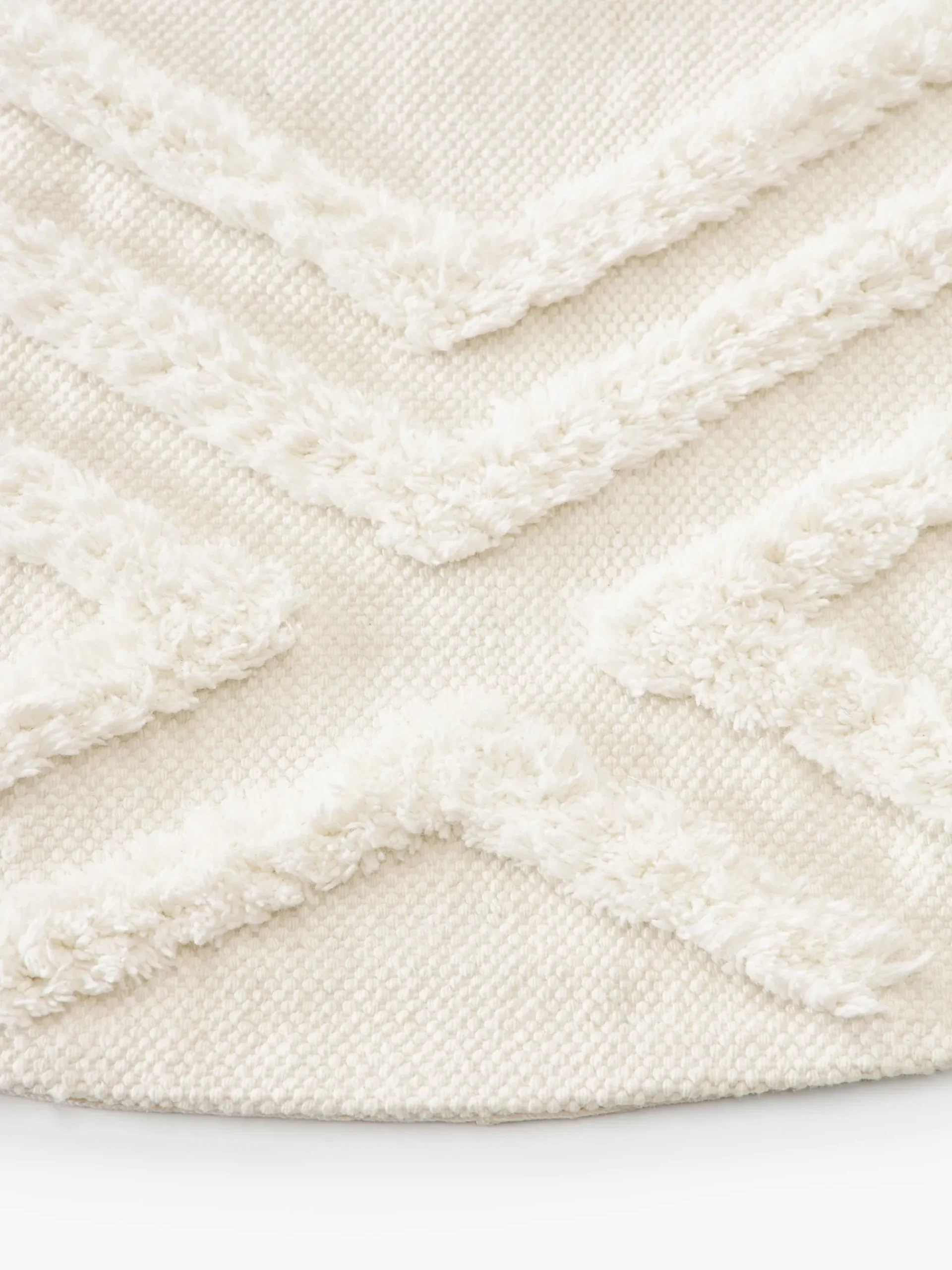 Tappeto rotondo in cotone con struttura in rilievo Ziggy