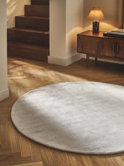 Tappeto rotondo in viscosa fatto a mano Jane
