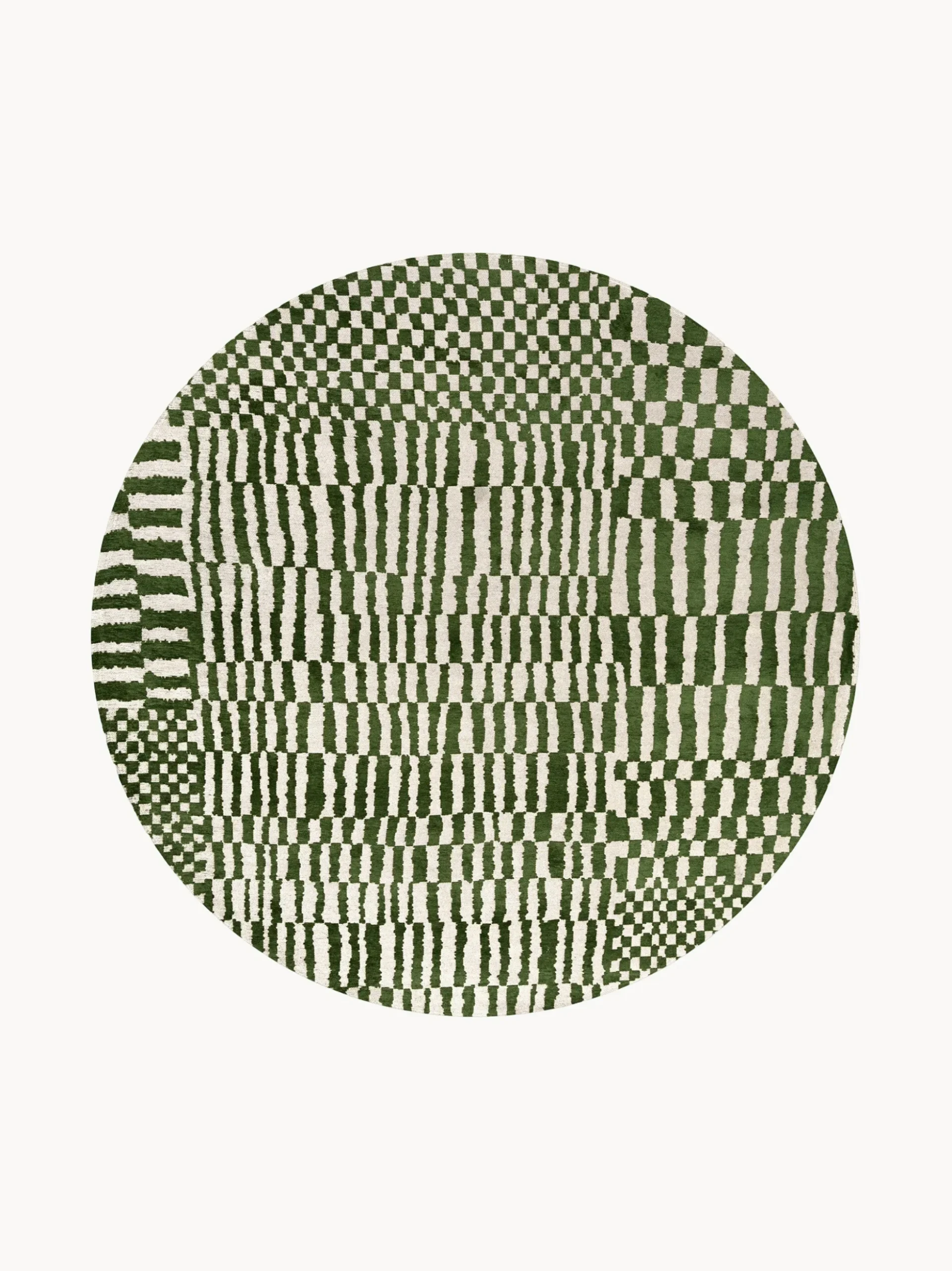 Tappeto rotondo jacquard lavabile da interno-esterno Berber