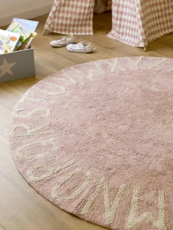 Tappeto rotondo per bambini con motivo a lettere ABC