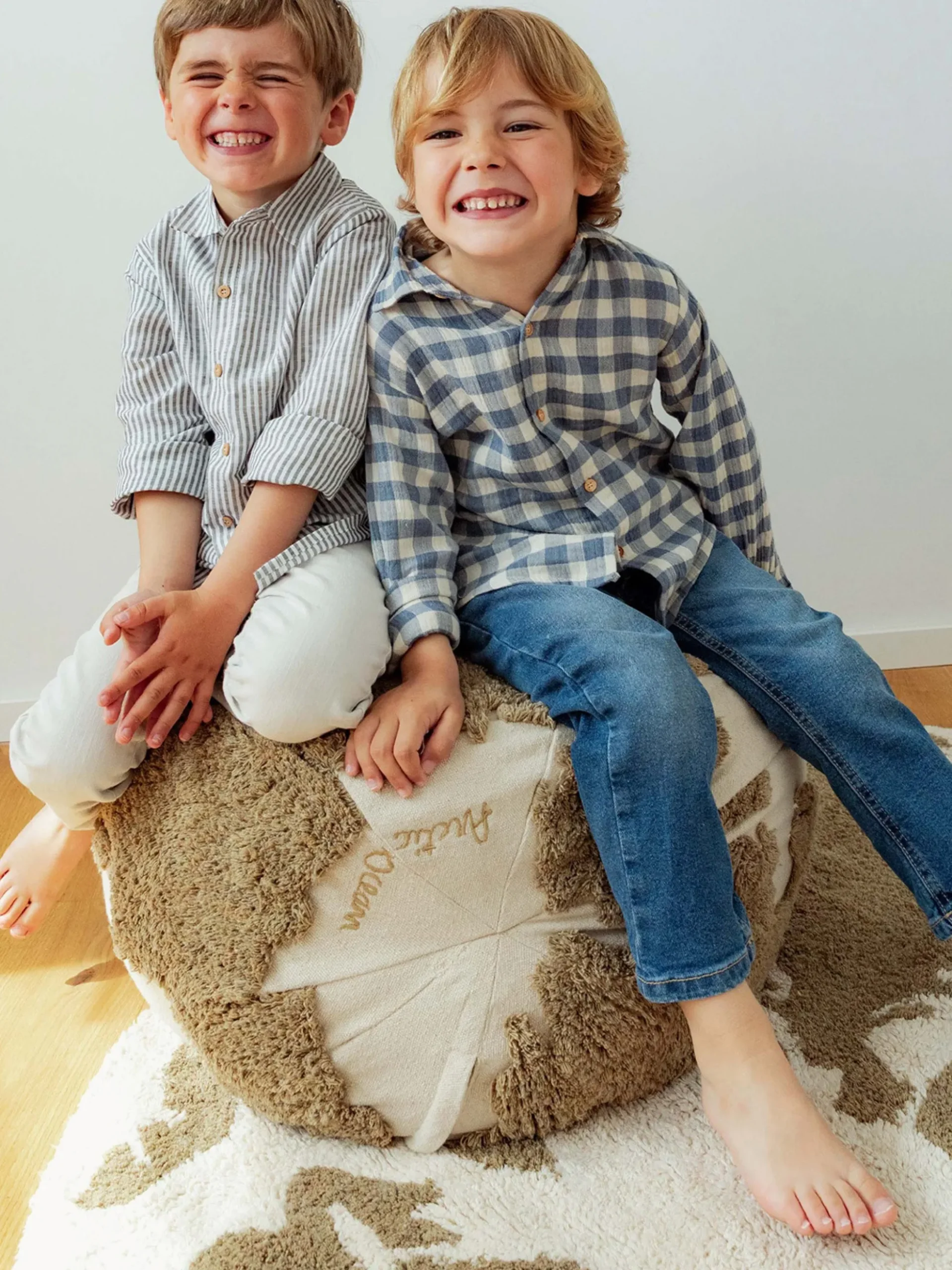 Tappeto rotondo per bambini fatto a mano Back To School, lavabile