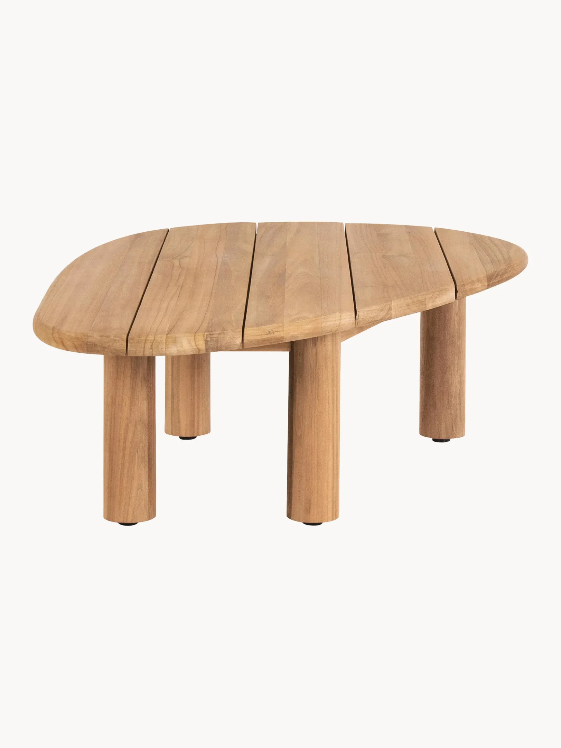 Tavolino da caffè da giardino in legno di teak a forma organica Titus