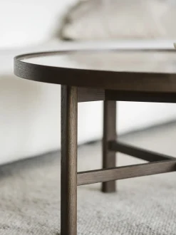 Tavolino da caffè rotondo in legno di quercia Marsden, Ø 90 cm