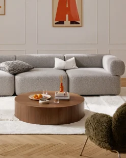 Tavolino da caffè rotondo in legno XL Dan