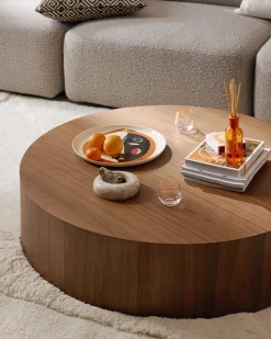 Tavolino da caffè rotondo in legno XL Dan