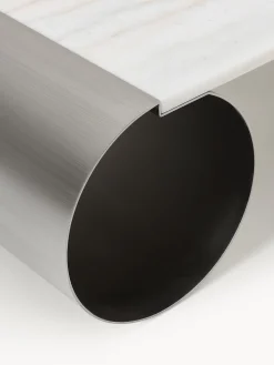 Tavolino da salotto con piano in marmo Blaze, larg. 120 cm