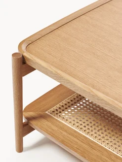 Tavolino da salotto in legno con spazio storage e intreccio viennese Libby