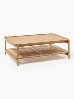 Tavolino da salotto in legno con spazio storage e intreccio viennese Libby