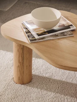 Tavolino da salotto in legno di quercia dalla forma organica Didi