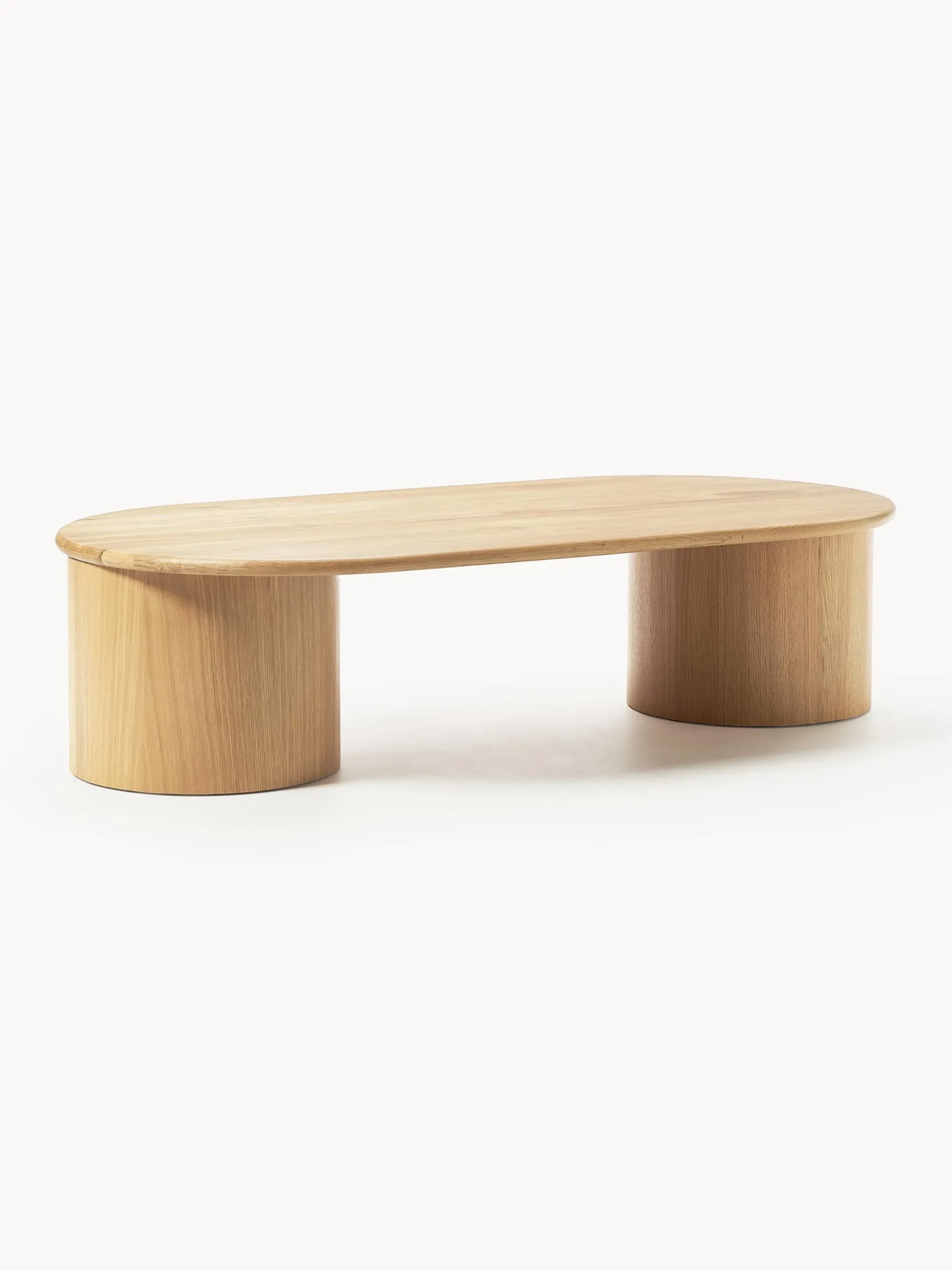 Tavolino da salotto ovale in legno di quercia Didi