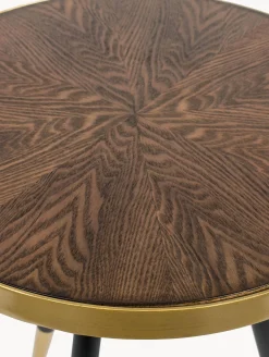 Tavolino rotondo con piano in legno Denise