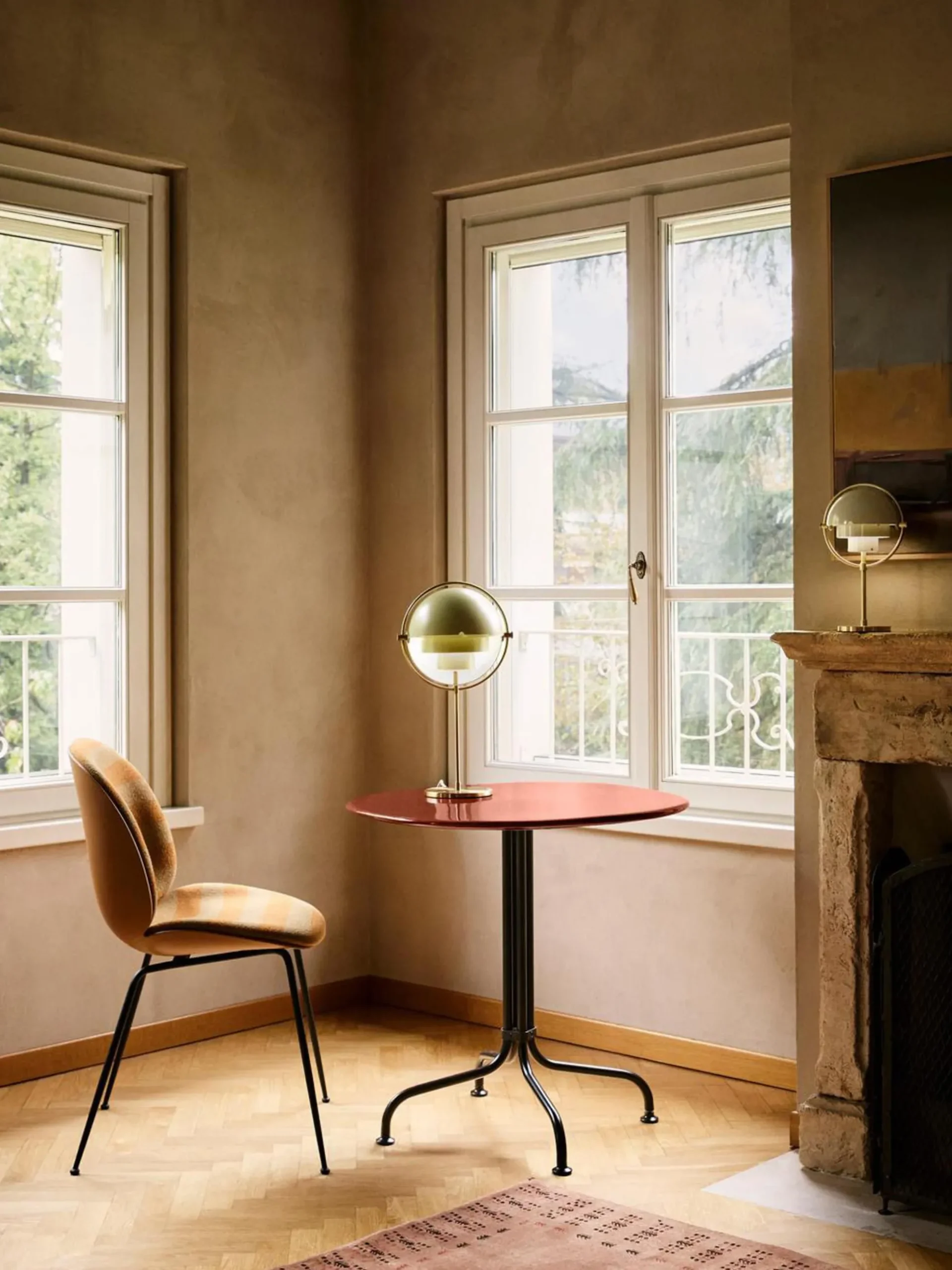 Tavolino rotondo con piano in ceramica Carmel, Ø 75 x alt. 74 cm