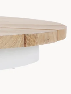 Tavolino rotondo da balcone con piano in legno di teak Hard & Ellen
