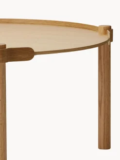 Tavolino rotondo da salotto in legno di quercia Woody