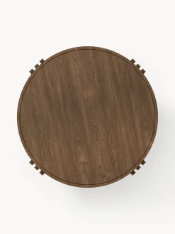 Tavolino rotondo da salotto in legno di quercia Nolan