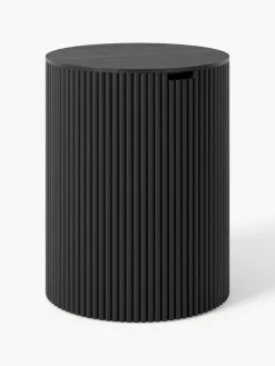 Tavolino rotondo in legno con vano contenitore Nele