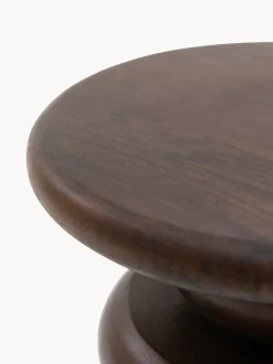 Tavolino rotondo in legno di mango Sculpt